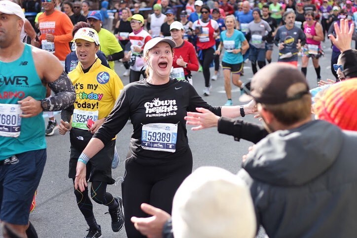 Crown Heights Running Club member during a marathon