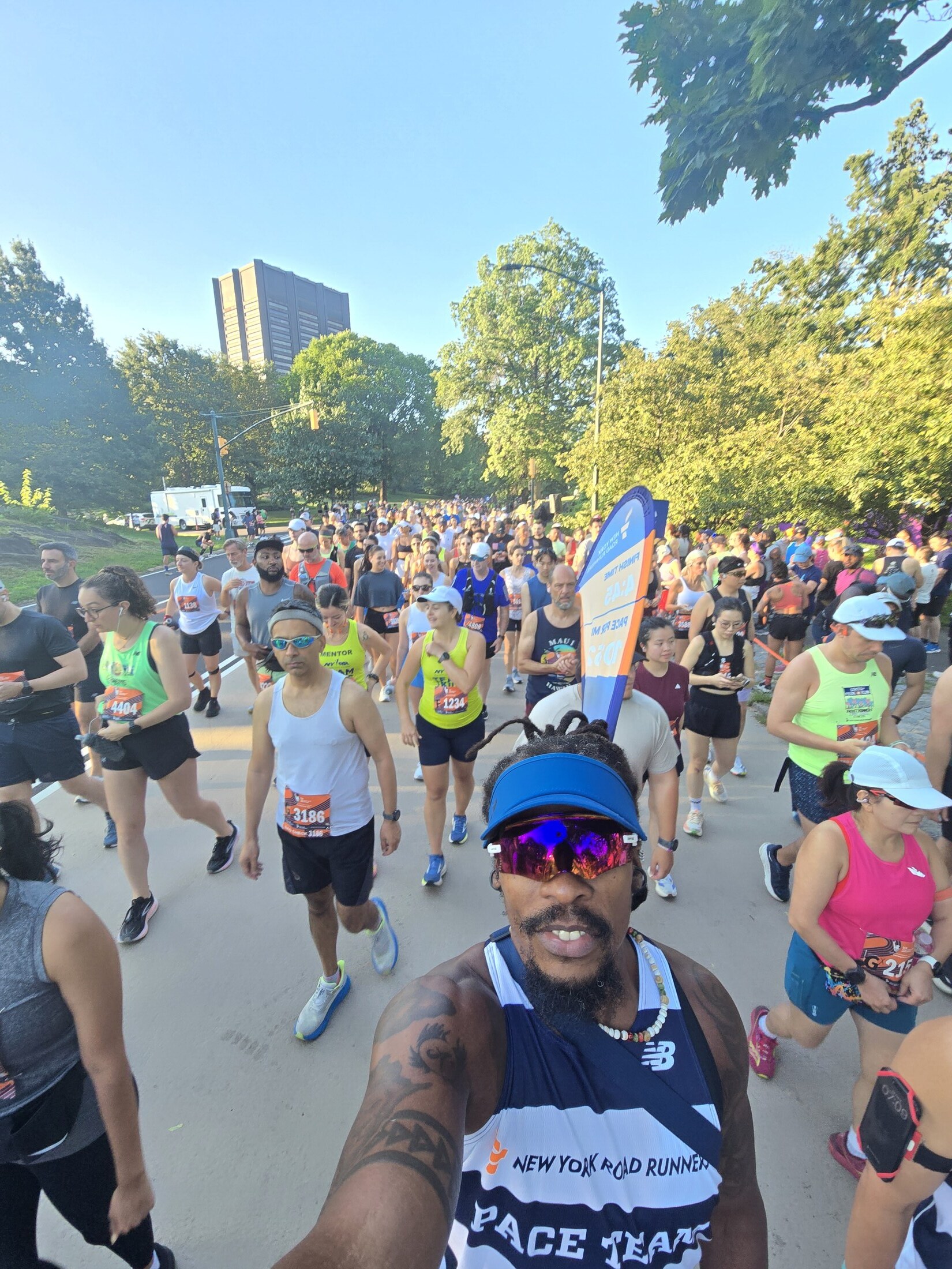 Rod Hurley moving with a running community in New York City
